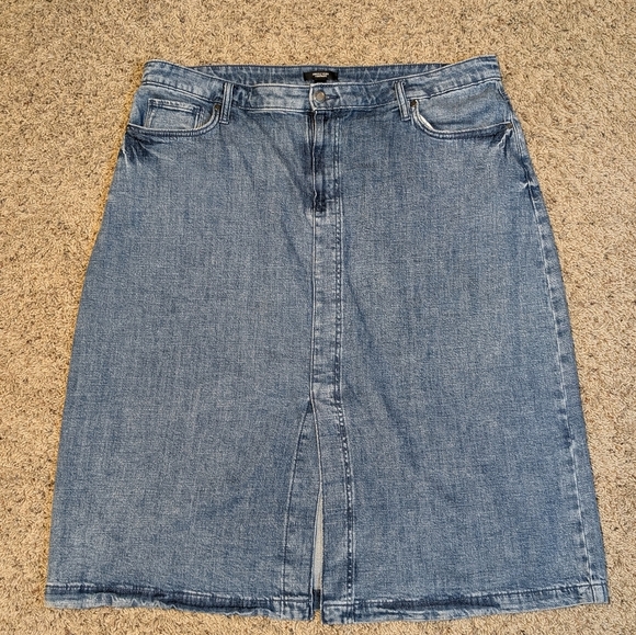 Simply Vera Stretch Midi Denim Skirt Front Slit XXL - Picture 8 of 11
